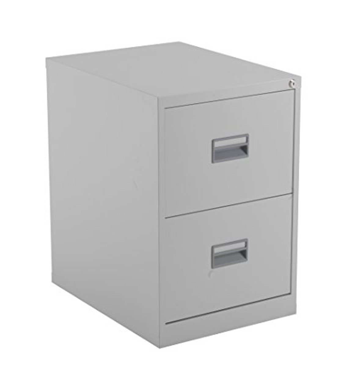 Office Hippo Heavy Duty Steel Filing Cabinet, 2 Drawer Filing Cabinet, Fully Welded Construction with 40kg Drawer Tolerance, Lockable Office Storage, 7 Year Guarantee, Grey