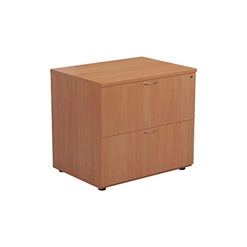 Jemini FF Side Filer Beech TKDH800SFBE, wooden side filer storage cabinet with two drawers in a light beech finish.