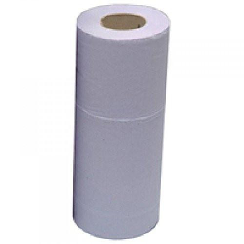 2Work 2-Ply Hygiene Roll 10 Inch Blue, a white roll of toilet paper with a blue tint, packaged in a pack of 24