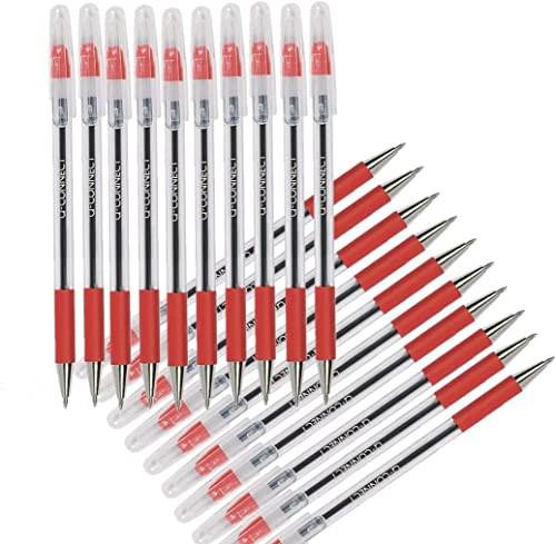 Q-Connect Grip Stick Ballpoint Pen Medium Red, a pack of 20 pens with red grips and medium point refills.