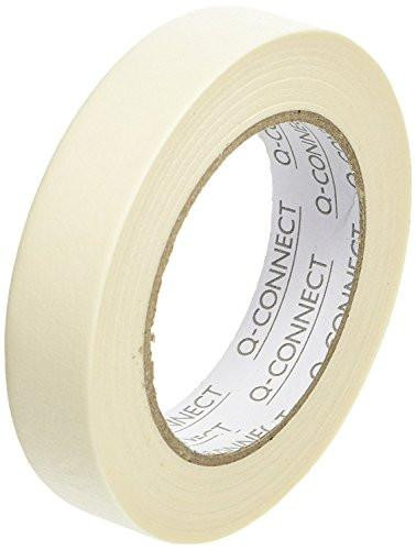 Q-Connect Masking Tape 24mm x 50m (12 Pack), beige masking tape roll for painting and decorating projects.