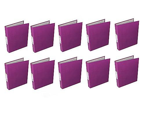 Q-Connect 2 Ring 25mm Paper Over Board Purple A4 Binder (10 Pack), set of ten purple binders with 2-ring mechanism and paper over board covers.