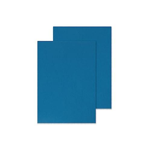 Q-Connect A4 Blue Leathergrain Comb Binder Cover, two blue binder covers displayed against a white background.