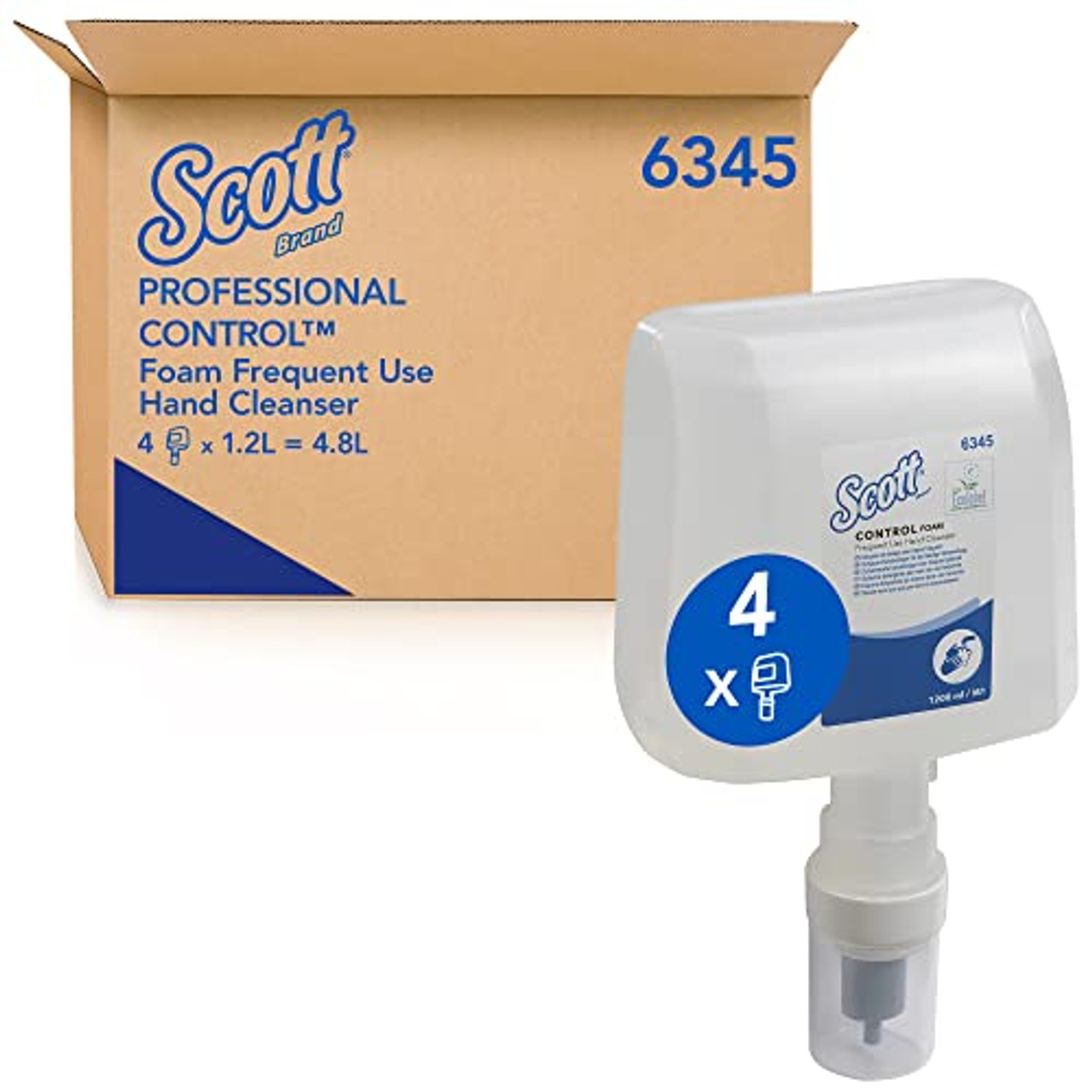 Scott Control Foam Frequent Use Hand Soap 6345 - Unscented Foaming Hand Cleanser - 1.2 Litre Clear Hand Wash Refills