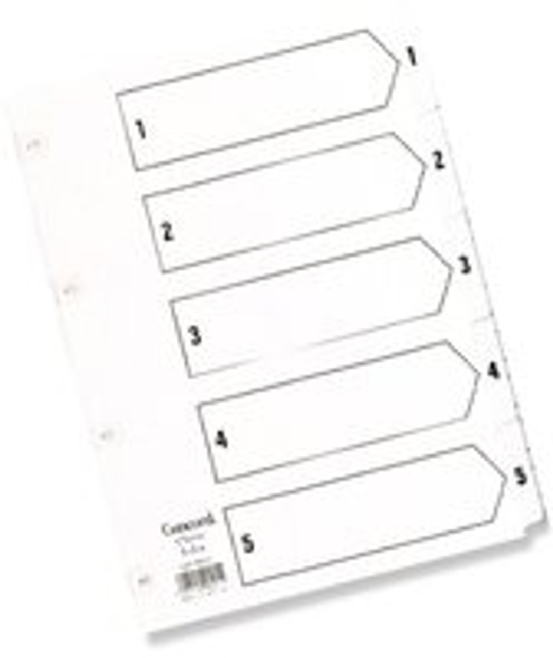 Concord Classic Index Mylar-Reinforced Punched 2 Holes 1-5 A5 White Ref 07001/CS70