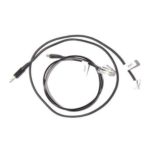 EHS-5 Electronic Hook Switch Cord, flexible black cord with connectors for Polycom VoIP phones for easy call management.
