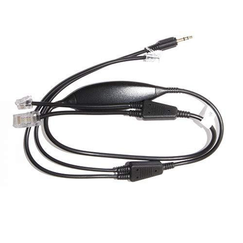 EHS-7 Electronic Hook Switch Cord (Compatible with Alcatel), black phone accessory with connectors for switching phone functions.