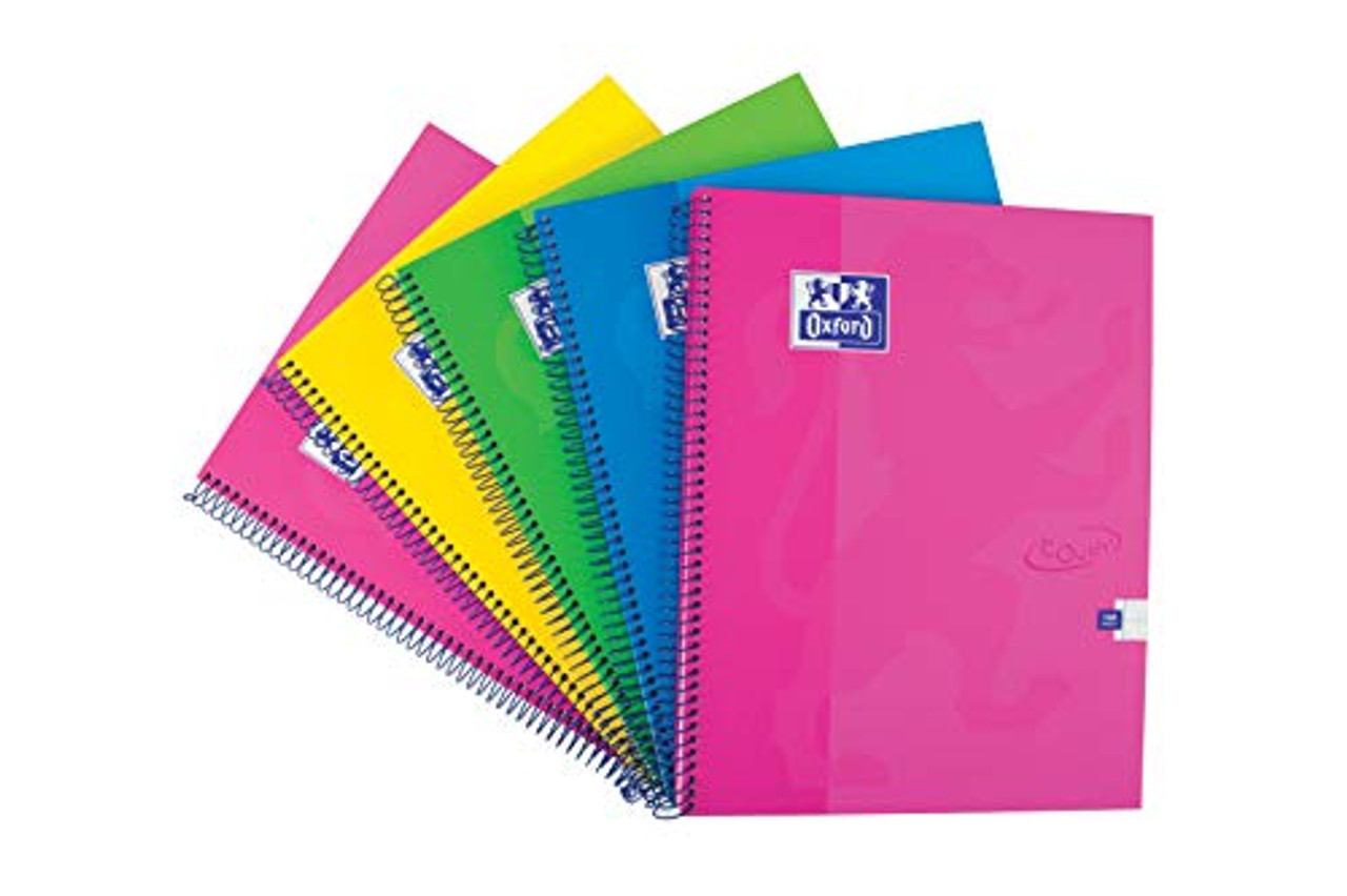 Oxford A4 Notebook | Touch, Wirebound, Assorted colours Pack of 5