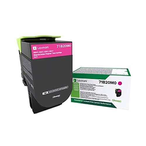 Lexmark Standard Capacity Toner Cartridge - Magenta, black and magenta toner cartridge with packaging box on a white background.