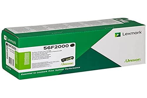 Lexmark Laser Toner Cartridge 56 F2000, unopened green and white box with product details and branding for laser toner and cartridges.
