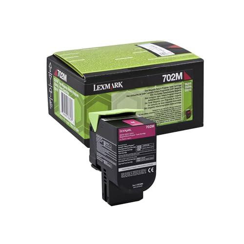 Lexmark 702m Return Program Toner Cartridge - Magenta, magenta toner cartridge for Lexmark printers with packaging box.
