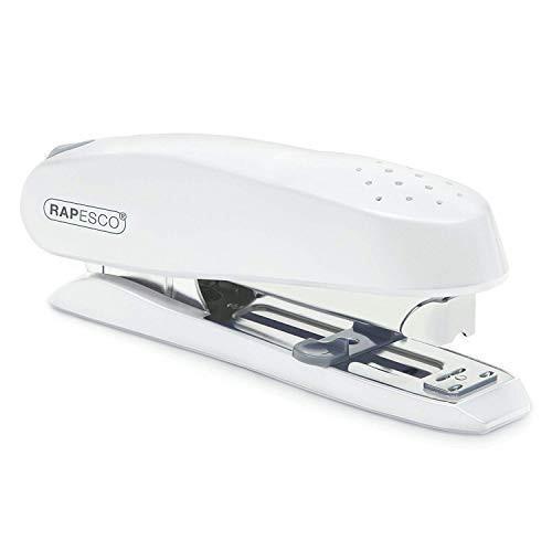 Rapesco 1390 ECO Spinna Front Loading Stapler, 50 Sheet Capacity, Soft White, ergonomic office supplies for stapling documents.