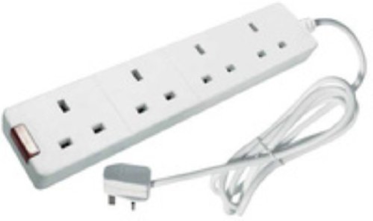 CED 4-Way Extension Lead 13amp 5m Neon White CEDTS4513M