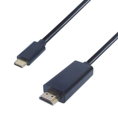 Connekt Gear 2m USB 3.1 Connector Cable Type C male to HDMI male, black cable with Type C and HDMI connectors for high-speed data transfer and video output.