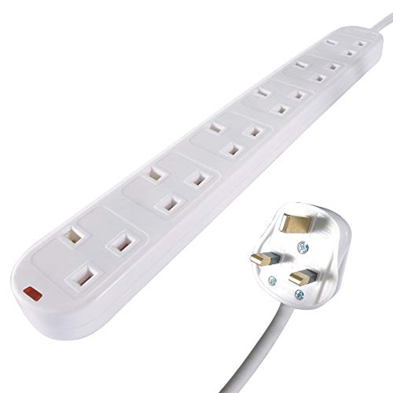 Connekt Gear 5m 6-Way Surge Protection Extension Lead White