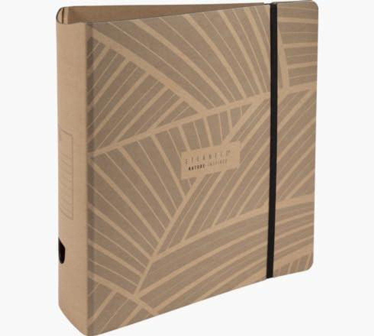 Exacompta Eterneco Lever Arch File 80mm A4 Assorted, decorative beige folder with leaf pattern and elastic closure, pack of 6.