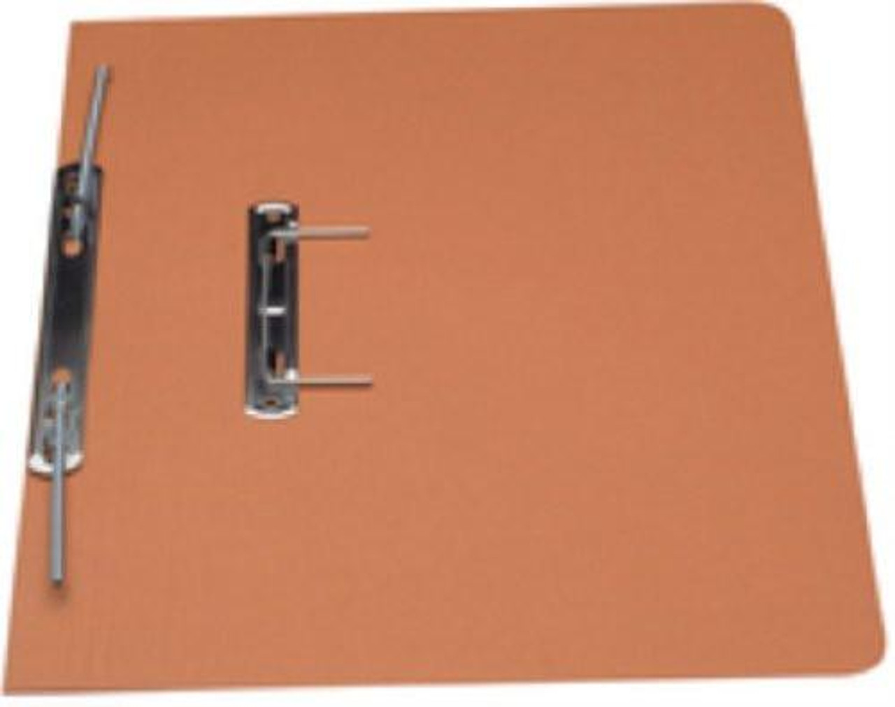 Invo Transfer Spring Files 315gsm Capacity 38mm Foolscap Orange, a pack of 50 orange filing folders with metal spring mechanisms for secure paper organization.