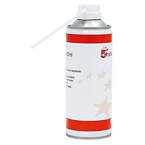 5 Star Spray Duster Can 400ml, White, compressed air cleaning spray for electronics and keyboards.