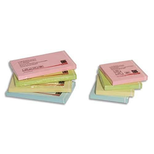 5 Star Office Re-Move Notes Repositionable Pastel Pad of 100 Sheets 76x127mm Assorted, colorful pastels sticky notes stacked in two sets.