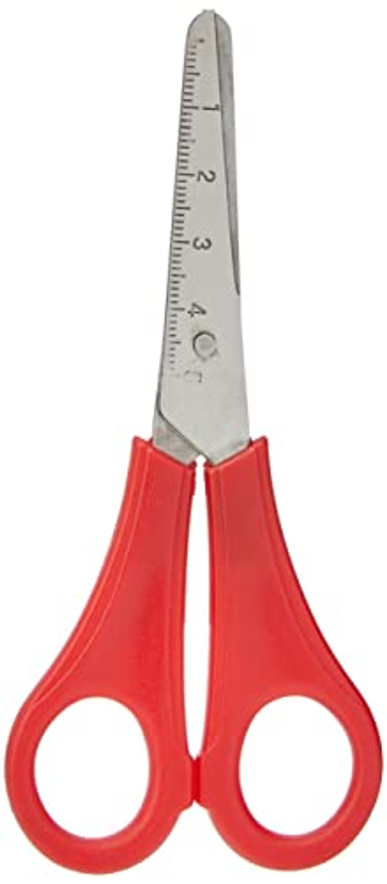 5 Star Office School Scissors 130mm Red – Stainless Steel Blades with 5cm Rule 5 Star Office School Scissors 130mm Red – Stainless Steel Blades with 5cm Rule