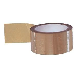5 Star Packaging Tape 50mmx66m Buff, roll of buff-colored packaging tape with a cardboard backing.