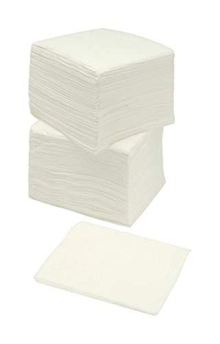 5 Star Napkins 2-ply 40cm White, stack of white paper napkins with one unfolded napkin in front
