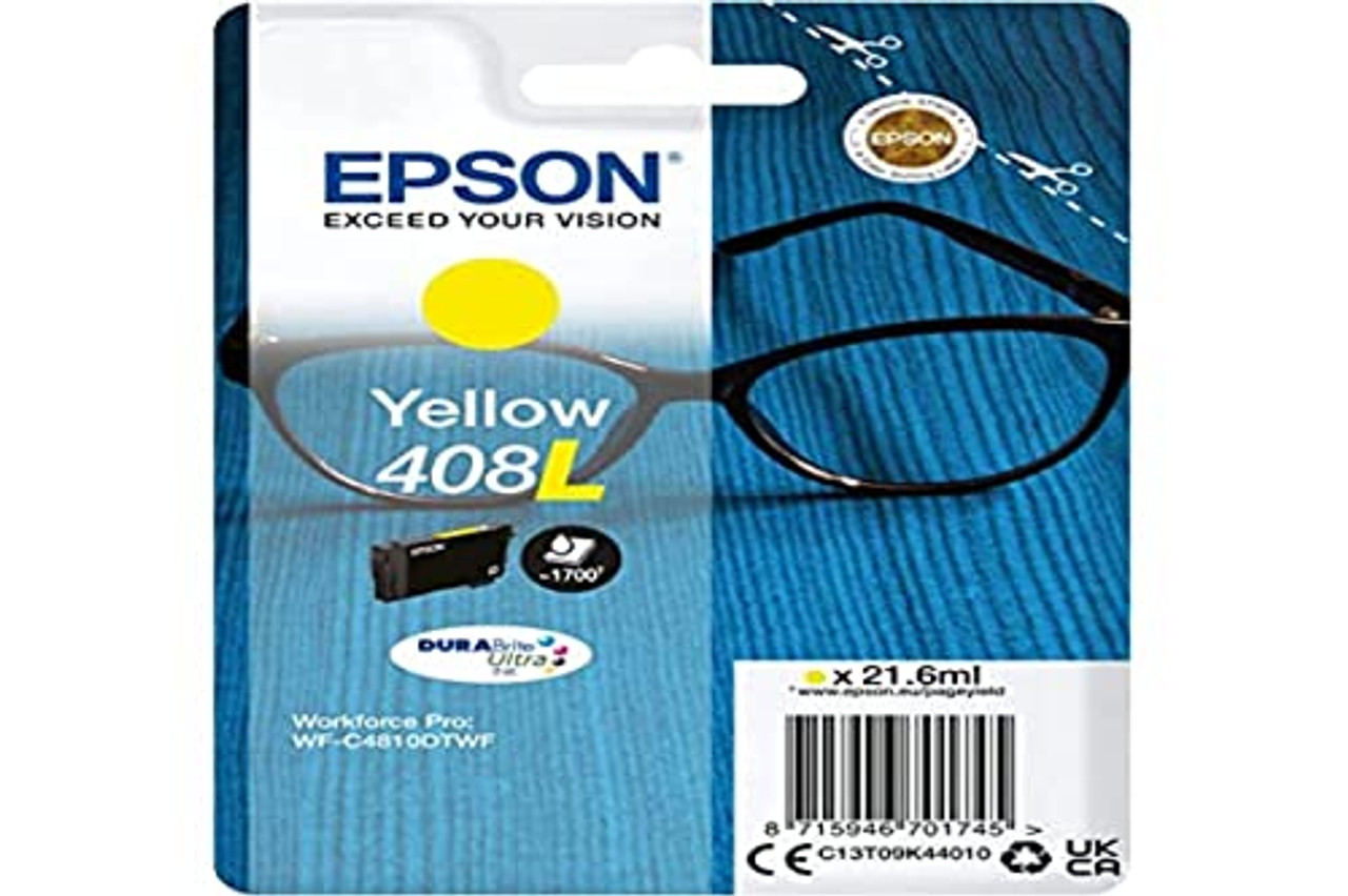 Epson Genuine Ink Singlepack High Yield Yellow 408 XL DURABrite Ultra
