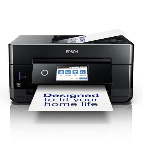 Epson Expression Premium XP-7100 Print/Scan/Copy Wi-Fi Colour Printer, front view with paper output showing printed document.