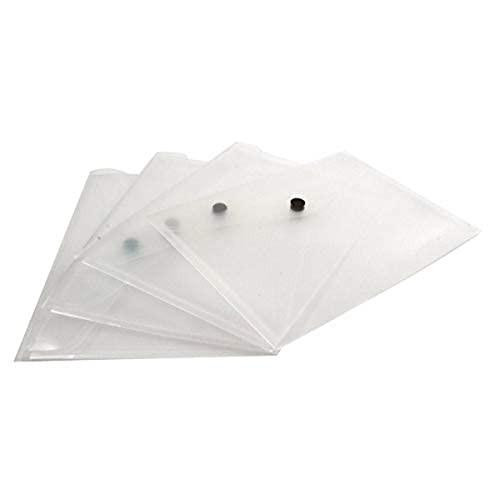 Graffico Document Folder A4 Clear Pack of 50, transparent plastic document folders with metal fasteners for organizing papers.