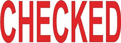 COLOP Green Line Word Stamp Checked Red, stamp image showing the word 'CHECKED' in bold red letters.