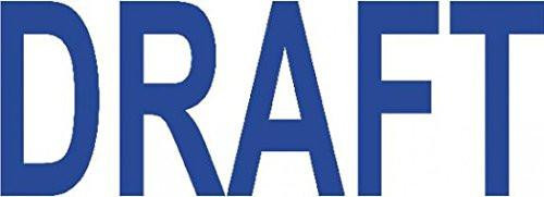 Colop 'Draft' Green Line Word Stamp - Blue, close-up of the blue inked stamp displaying the word 'DRAFT' in large blue letters.