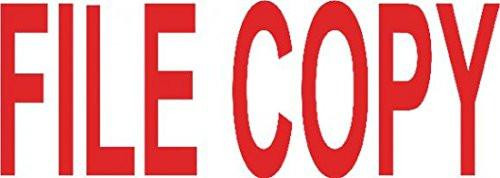 Colop 'File Copy' Green Line Word Stamp - Red, close-up of the red ink stamp with bold text 'FILE COPY' in red.