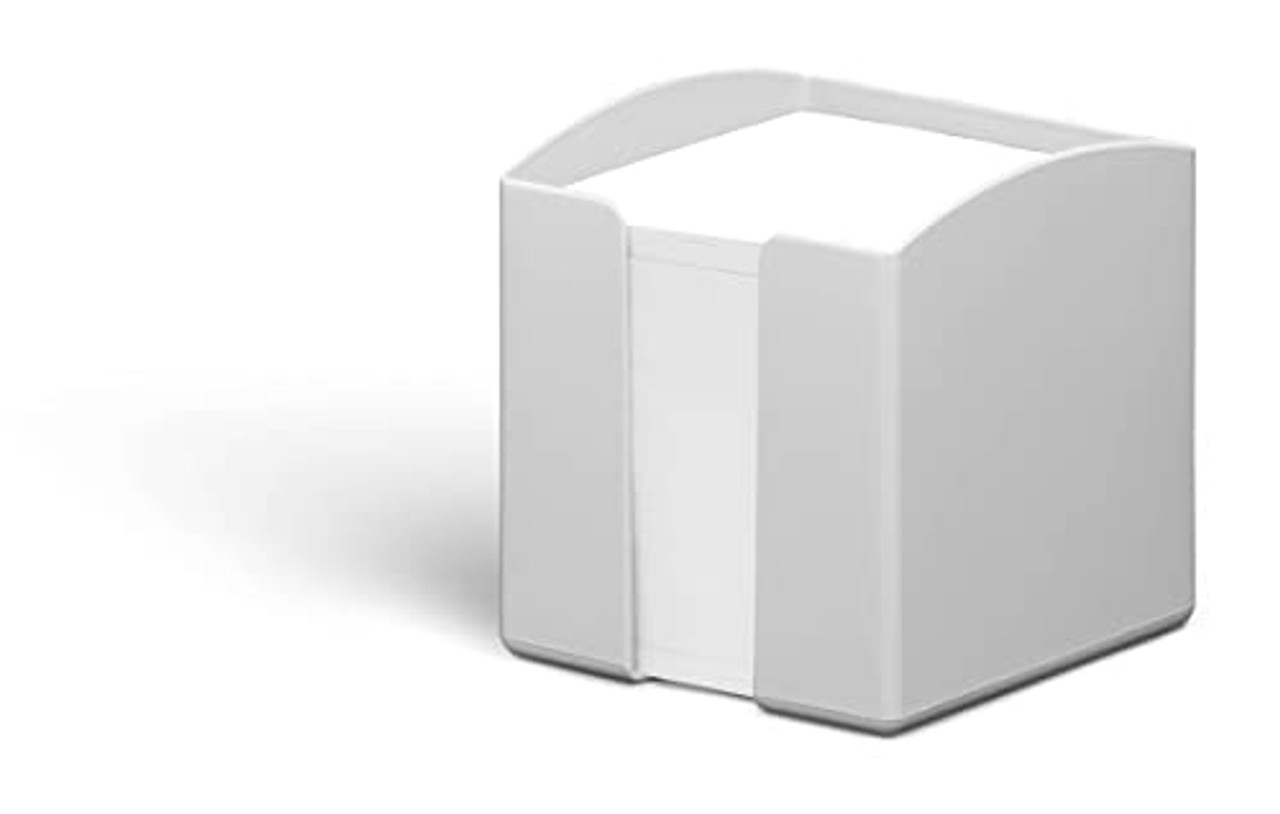 Durable Eco-Friendly Note Box - Includes 800 Sheets of Recycled Paper - Blue Angel Certified - Desktop Note Pad Holder - Grey