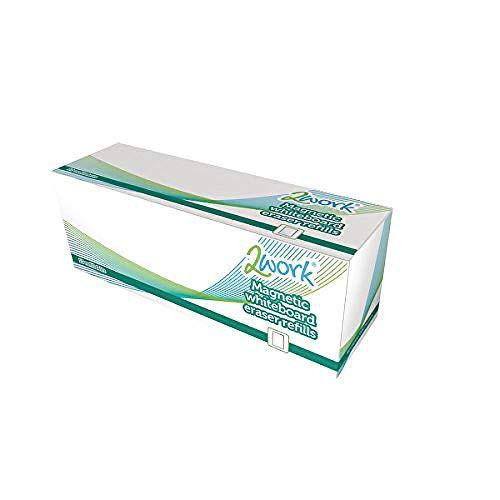 2Work Whiteboard Eraser Refill Pads, pack of 10, magnetic whiteboard eraser refills for cleaning whiteboard surfaces.
