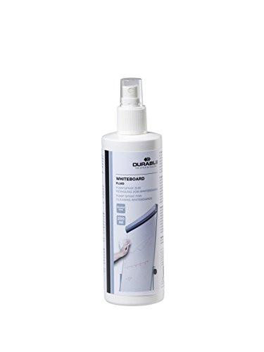 Durable Streak-Free Whiteboard Cleaner and Restorer Spray, cleaning fluid eraser and conditioner for magic, smart, and regular whiteboards, 250 ml, in a white spray bottle with a nozzle and label.