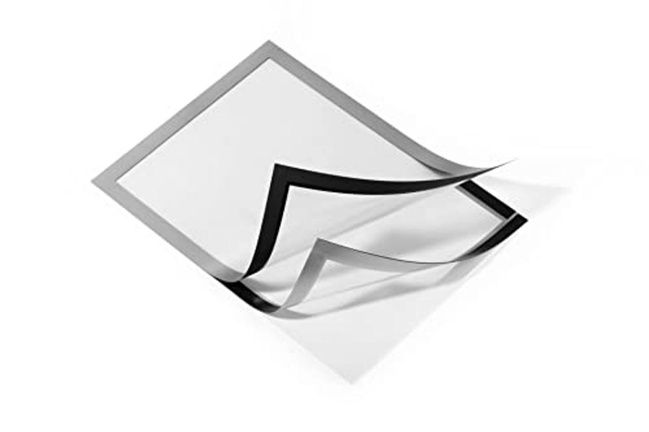 Durable DURAFRAME Self-Adhesive Frame | A4 Silver | Pack of 2 | Document Frame For Professional Internal Signage | Self-Adhesive Attachment