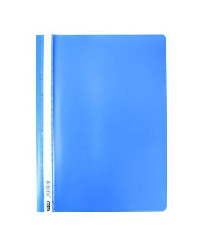 Elba A4 Project Folder - Light Blue, with Customisable Cover (Pack of 50), image of a blue A4-sized folder with a customizable cover and a white spine label.