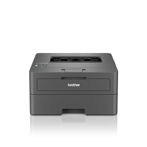 BROTHER HL-L2400DW Mono Laser Printer, front view of the A4 single-function black and white laser printer with automatic 2-sided printing and UK plug.