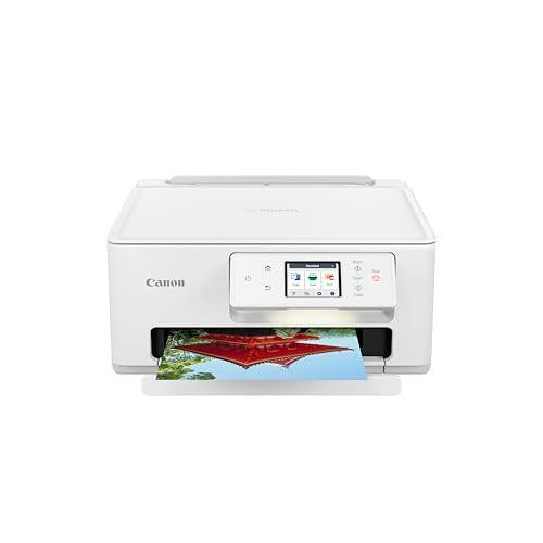 Canon PIXMA TS7650i Wireless Colour 3-in-1 Inkjet Photo Printer, A4 print, copy, scan, borderless photo printing, Wi-Fi, USB connectivity, with a printed photo emerging from the device.