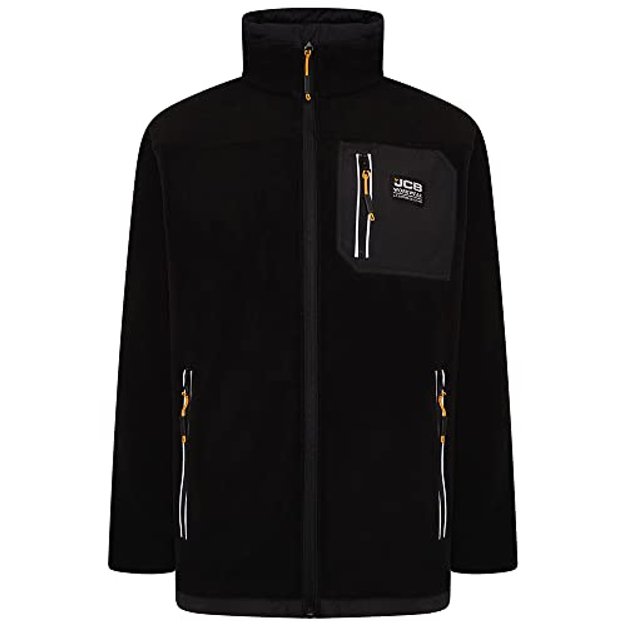 JCB - Trade Black Full Zip Fleece - Fleece Jacket Mens - Work Fleece Mens - Mens Fleece Jackets Full Zip - Mens Workwear - Mens Clothes - L