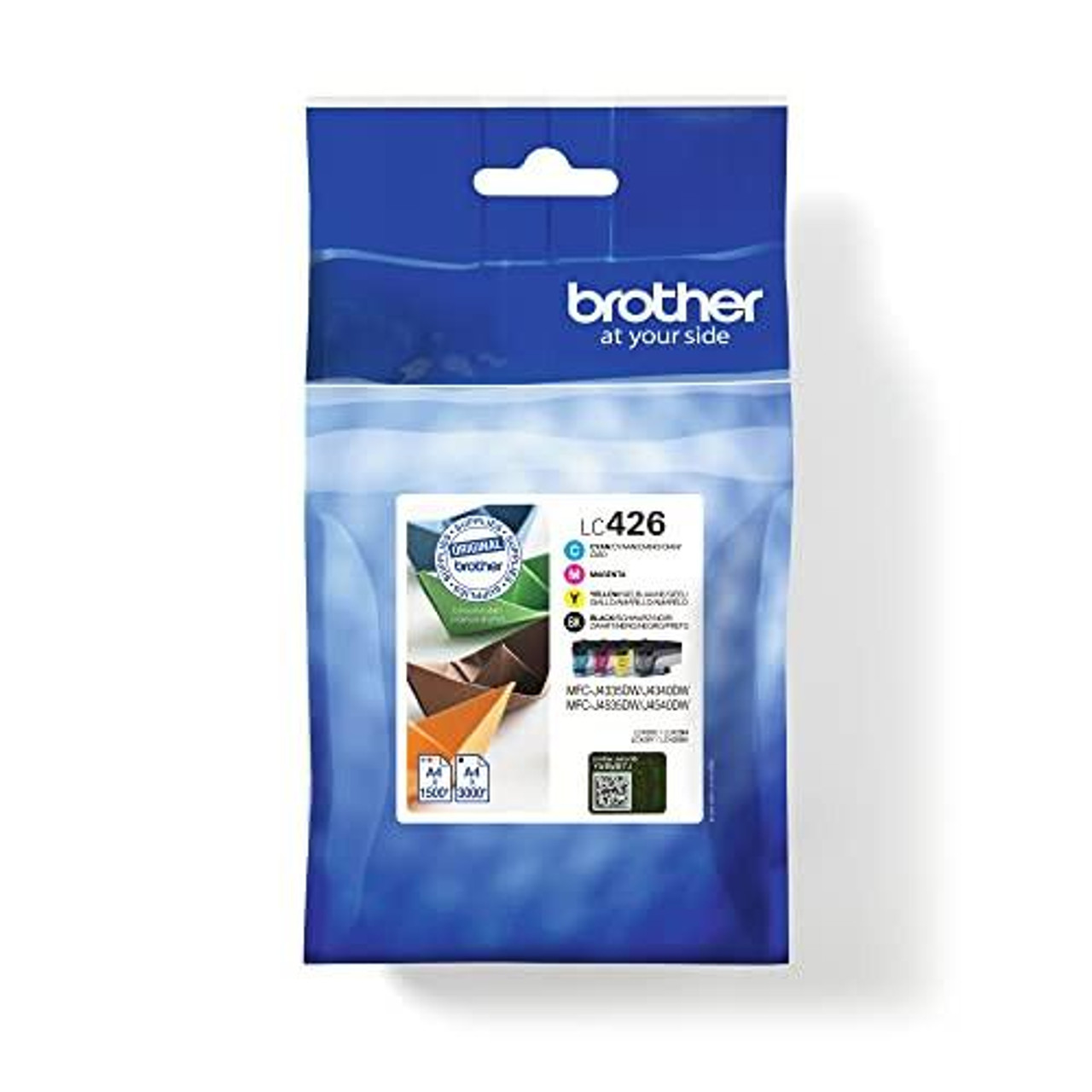Brother LC-426BK/LC-426C/LC-426M/LC-426Y Inkjet Cartridges, multi-pack of genuine black, cyan, magenta, and yellow ink cartridges with standard yield for printing needs.