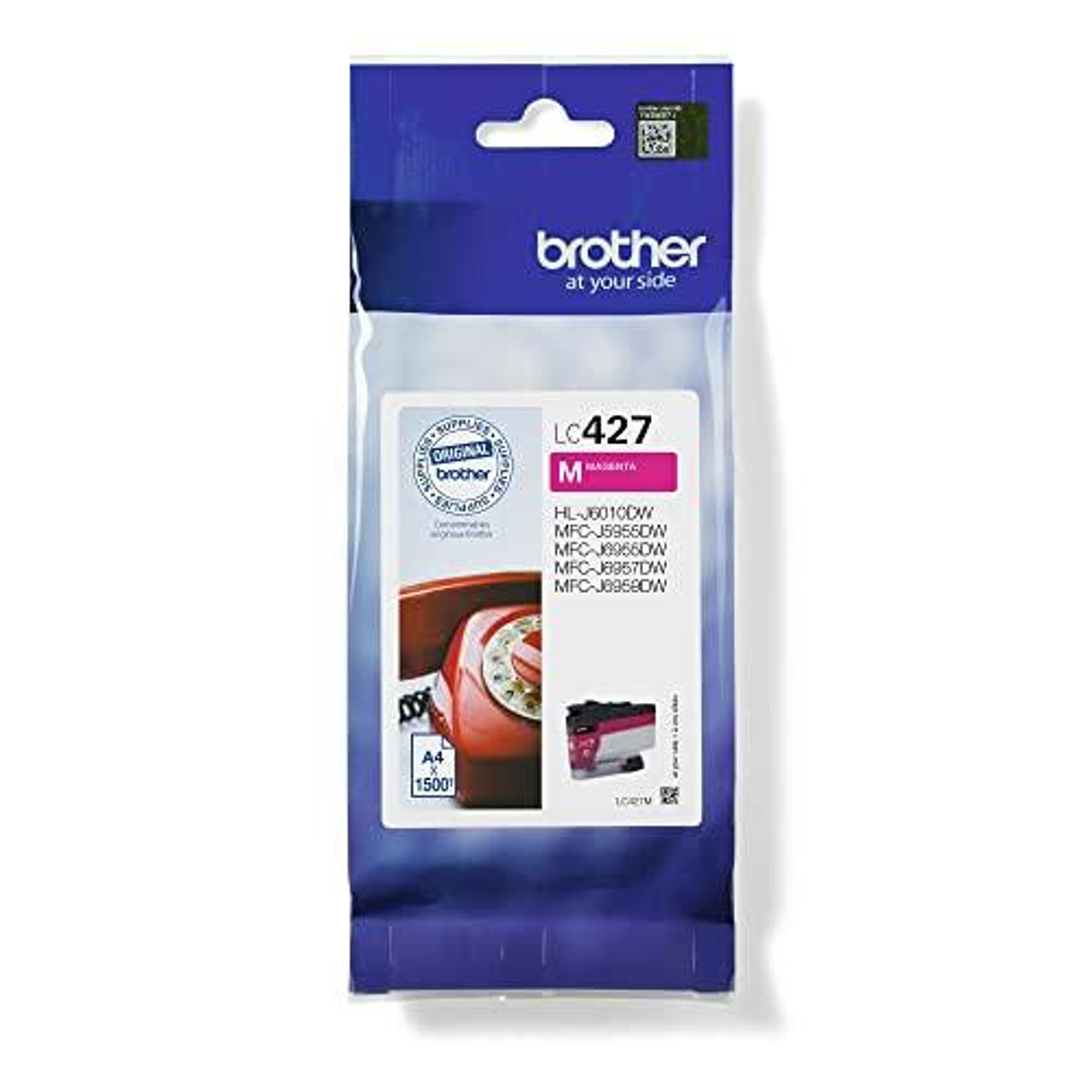 BROTHER LC-427M Inkjet Cartridge, Magenta, Single Pack, Standard Yield, Includes 1 x Inkjet Cartridge, Genuine Supplies