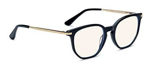 Bolle Safety Women's Barcelona Problu Glasses, Black/Gold, OneSize, stylish protective eyewear with black frame and gold accents.