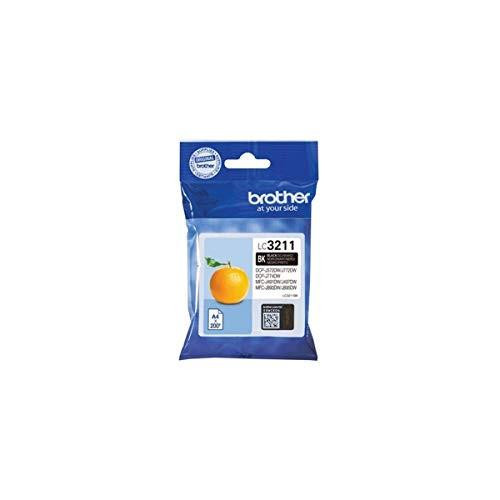 Brother Ink Cartridge Compatible LC3211, yellow orange ink cartridge in blue packaging for Brother printers.