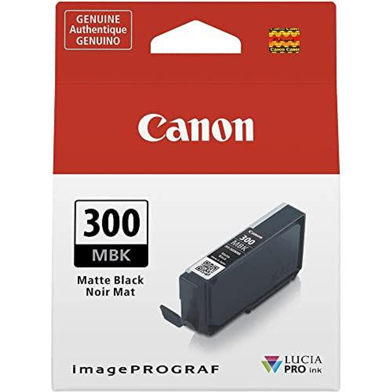 Canon PFI-300 MBK - Matte black - original ink tank for imagePROGRAF PRO-300, black ink cartridge with packaging.