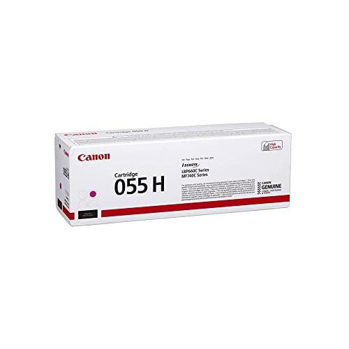 Canon 055 H - Haute capacit - Magenta - Originale - cartouche de Toner - Pour imageCLASS LBP664Cdw, MF745Cdw, i-SENSYS LBP663Cdw, LBP664Cx, MF742Cdw, MF744Cdw, MF746Cx, CO12476, image of a Canon toner cartridge in magenta color for compatible printers.