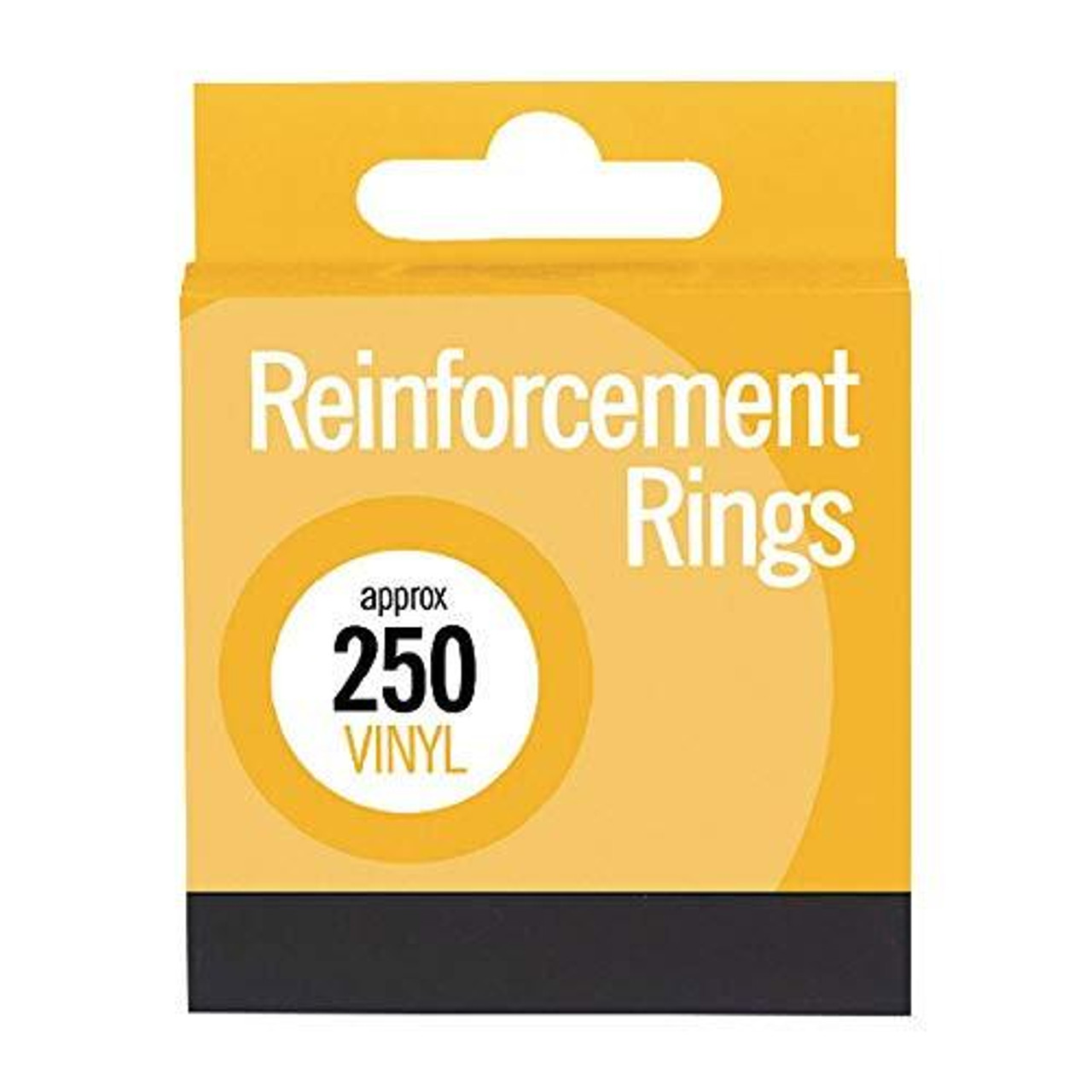 Vinyl Reinforcements (Pack of 3000) C336, a yellow package containing reinforcement rings for sewing or mending fabrics.