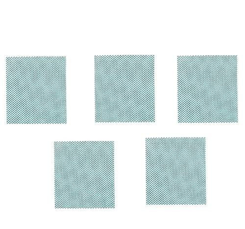 2Work Heavy Duty Non-Woven Cloth 380x400mm Green, pack of 5, a set of five green non-woven cloths with a textured surface for cleaning or industrial use.