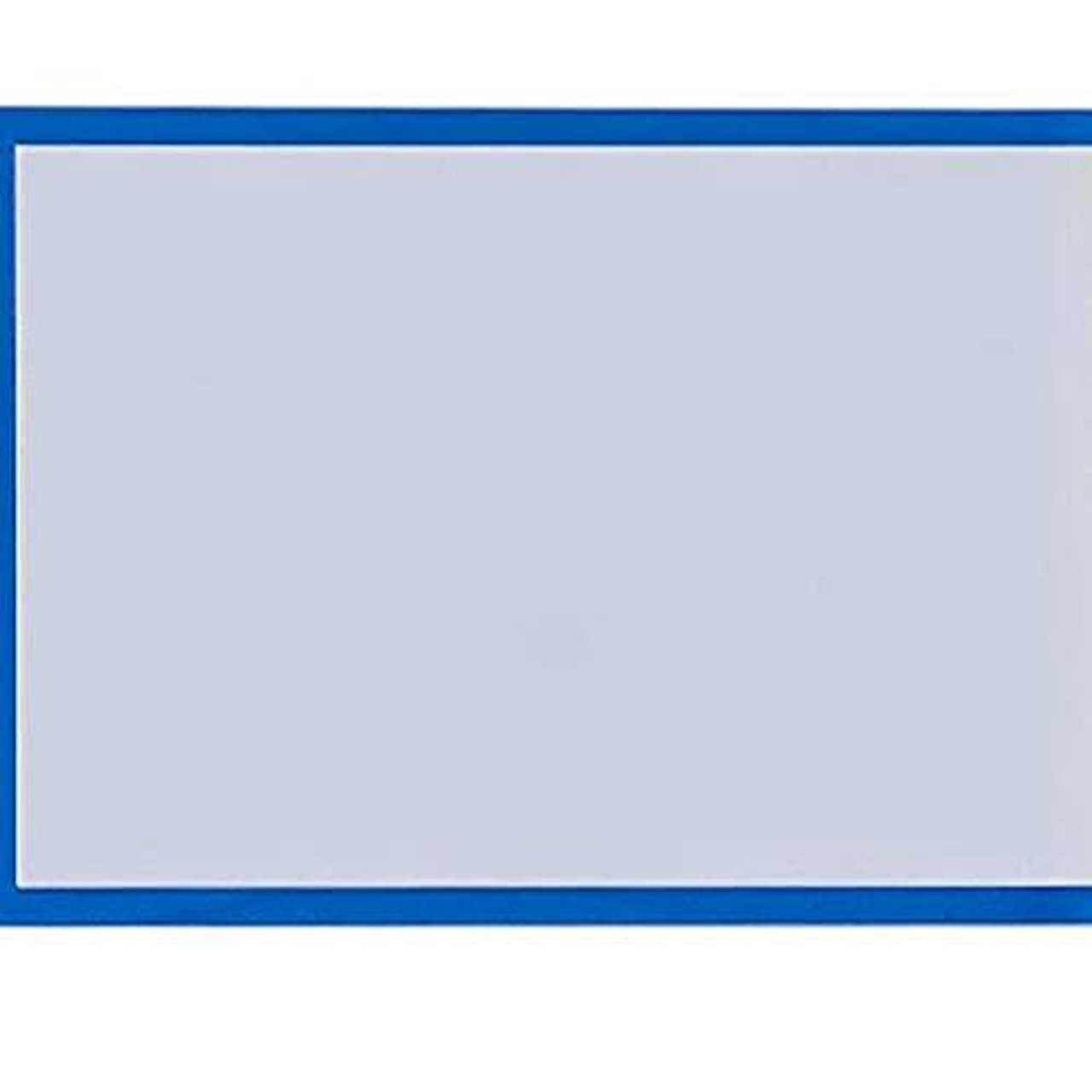 Bi-Office Magnetic Document Holder, Blue, A3, blue magnetic dry wipe board with a smooth surface for displaying documents.