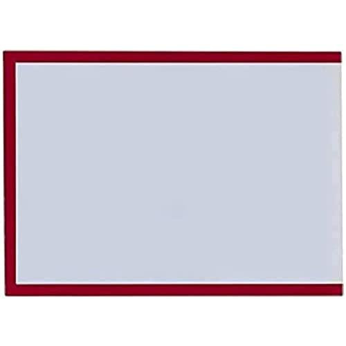Bi-Office Adhesive Document Holder, Red, A3, transparent edge with red borders for secure attachment to surfaces.